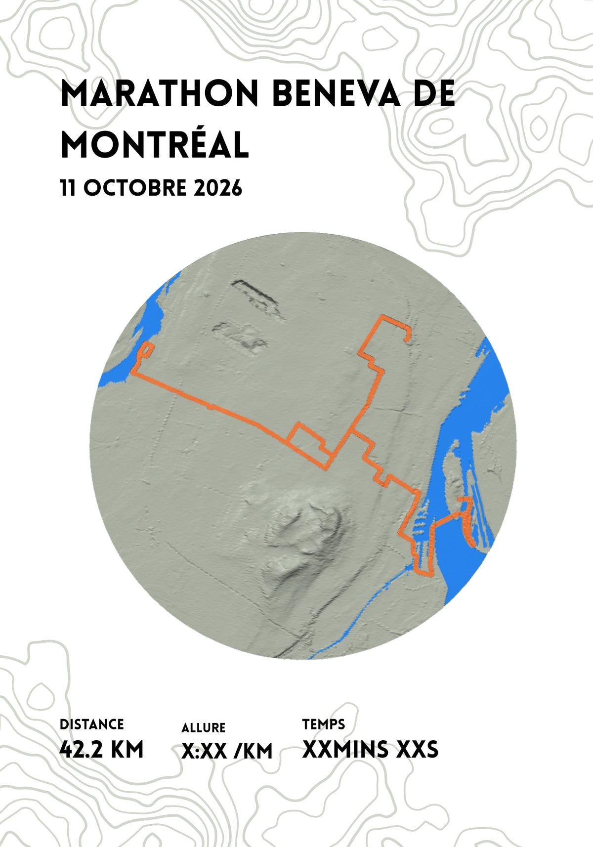 Cadre présentoir Demi Marathon Beneva de Montréal 21.1 km