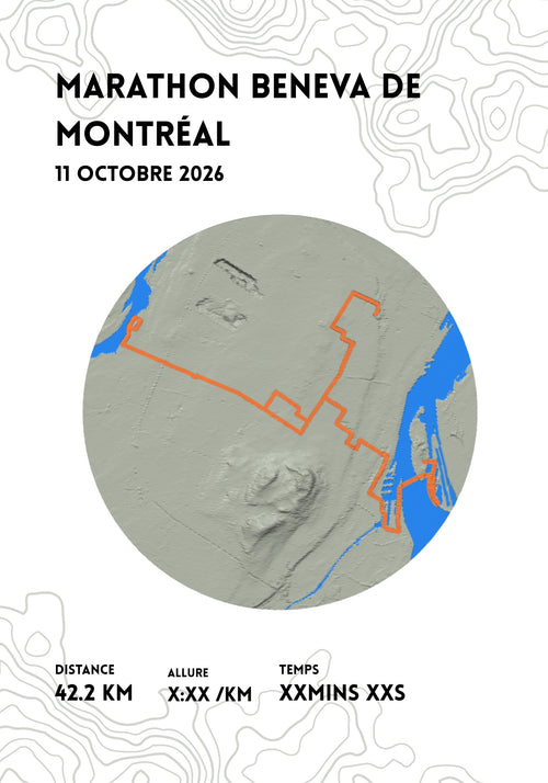 Cadre présentoir Demi Marathon Beneva de Montréal 21.1 km